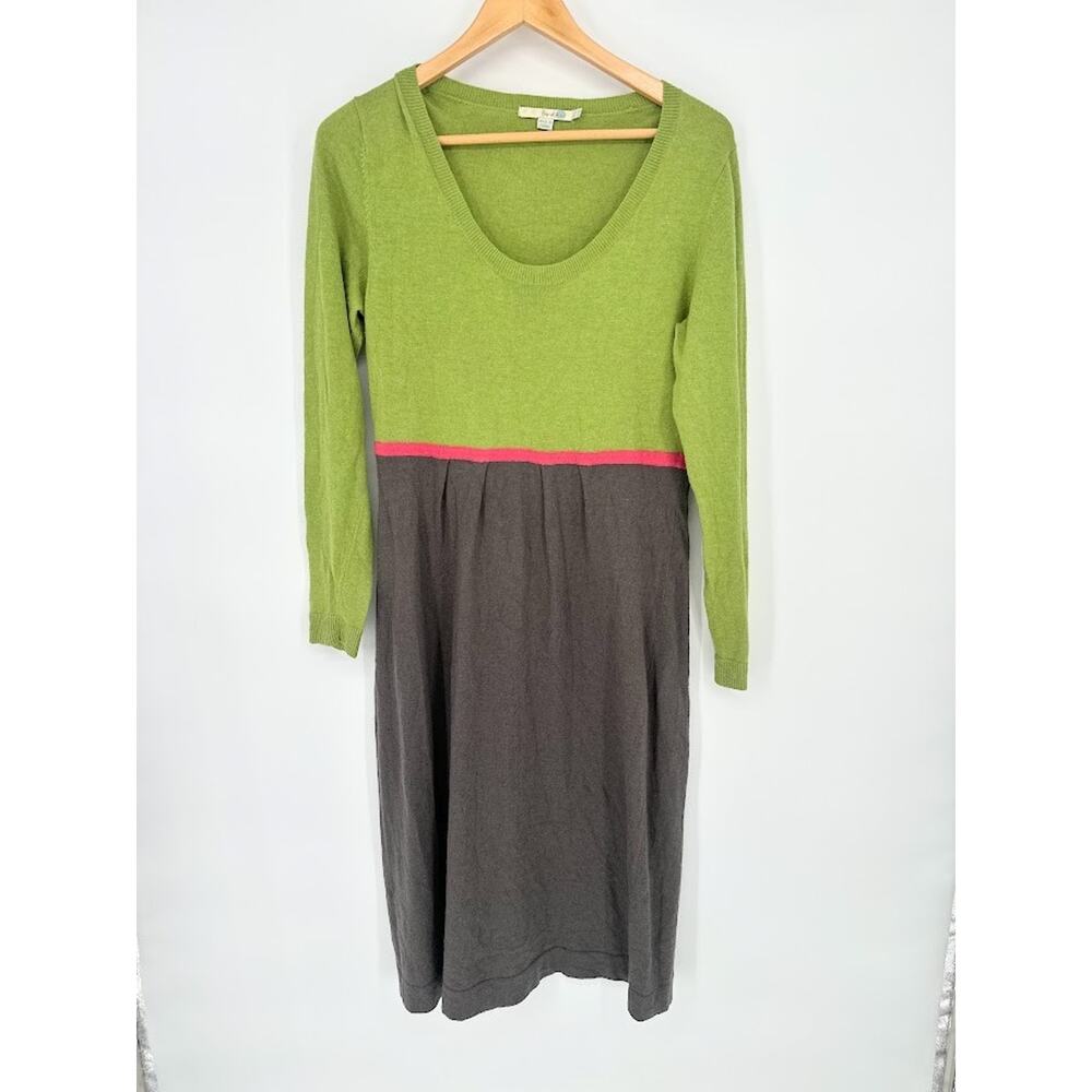 Boden Colorblock Midi Sweater Dress Angora Cashmere Blend 12 Long 12‎ L Colorful